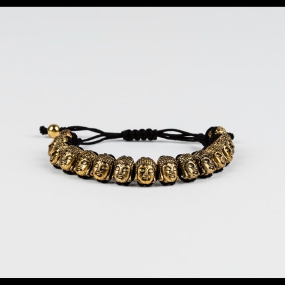 HEAVY GOLD PLATED BUDDHA Men’s BRACELET ~NEW - Picture 2 of 7